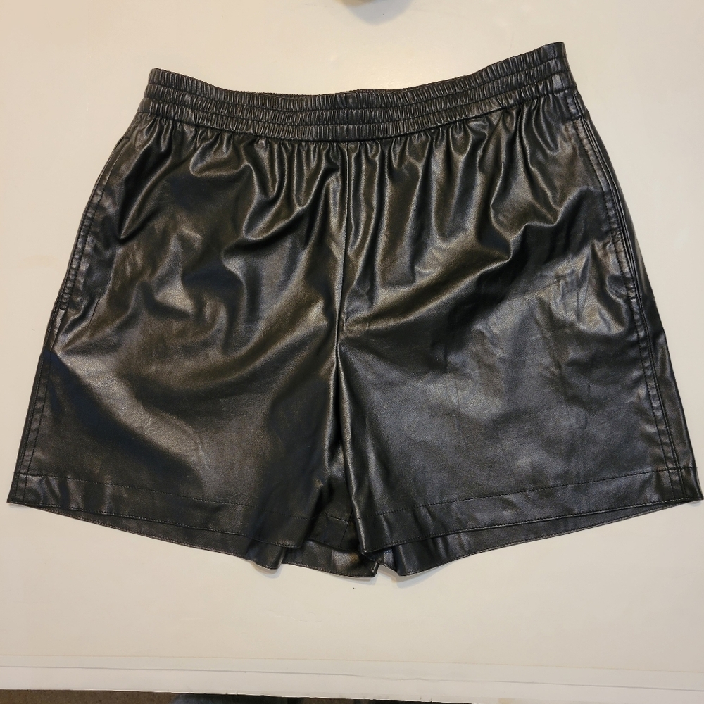 Theory faux leather shorts